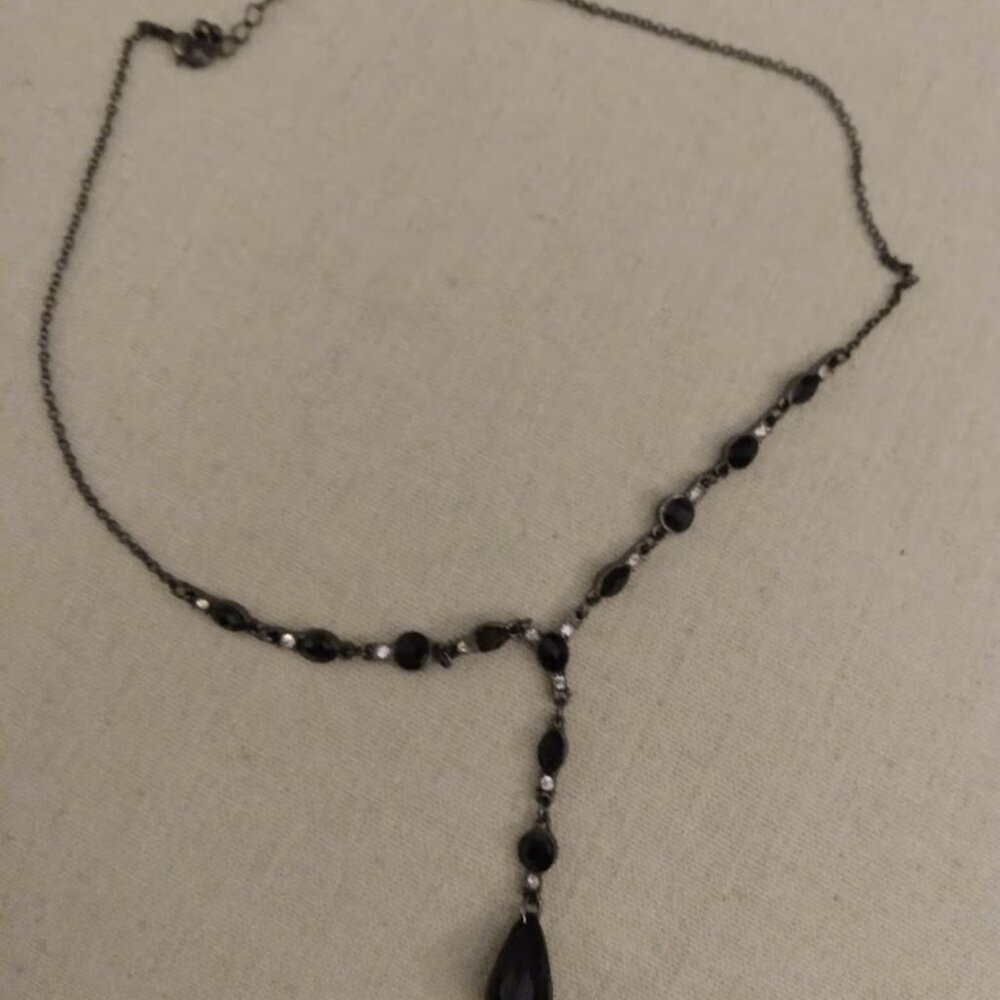 SAO: Beaded and Rhinestone chain necklace with extender.